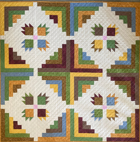 Bear Claw Cabin (68" x 68") - Waterlily Quilts