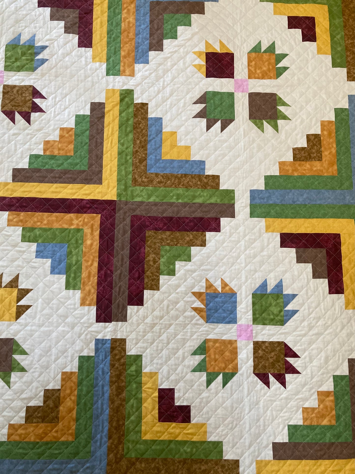 Bear Claw Cabin (68" x 68") - Waterlily Quilts