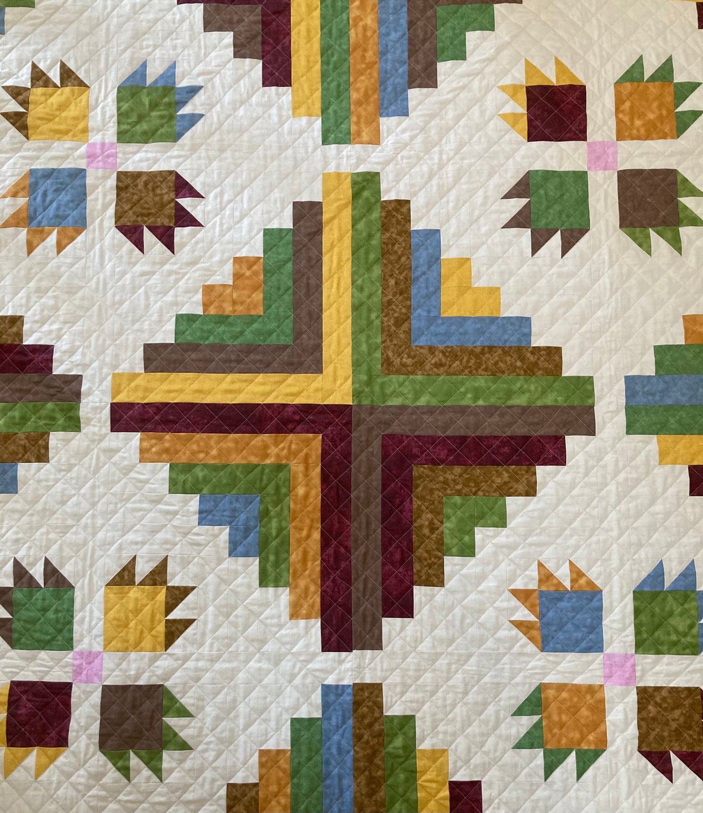 Bear Claw Cabin (68" x 68") - Waterlily Quilts