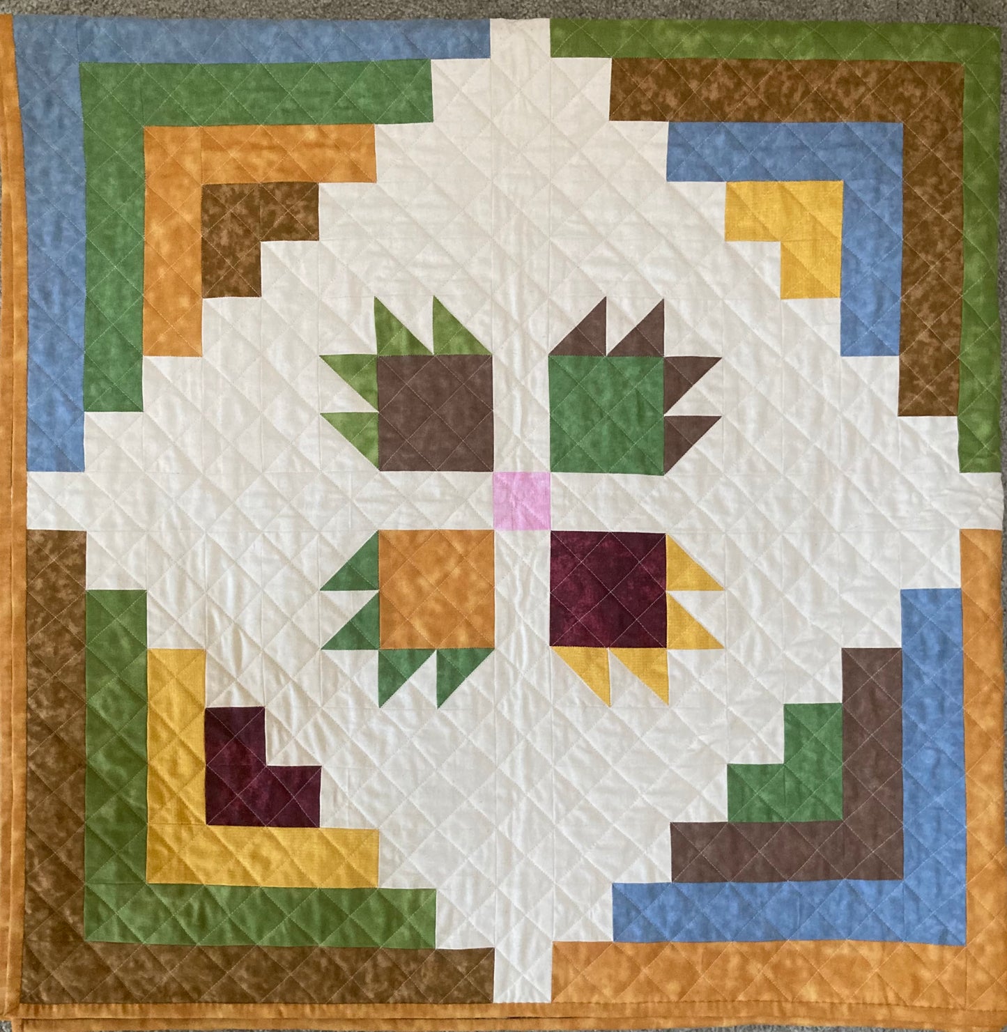 Bear Claw Cabin (68" x 68") - Waterlily Quilts