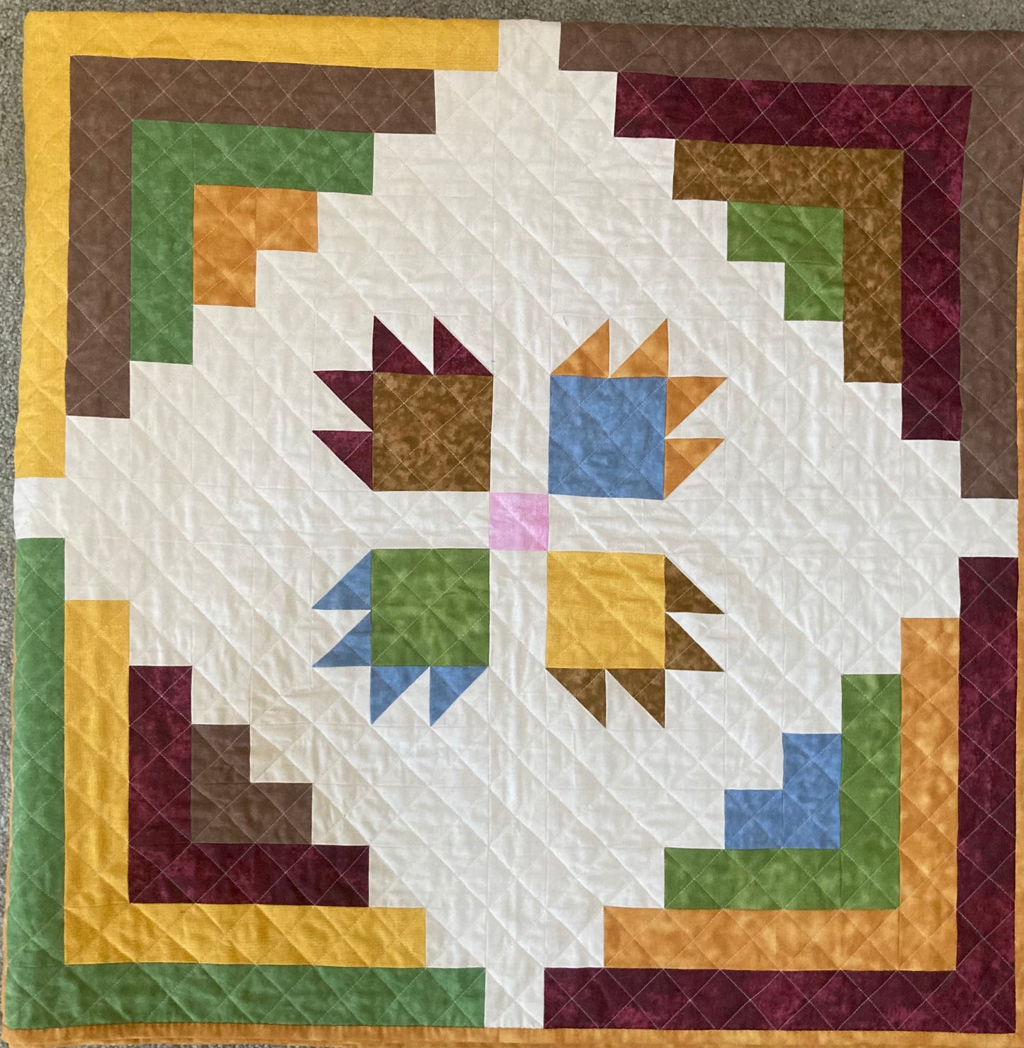 Bear Claw Cabin (68" x 68") - Waterlily Quilts
