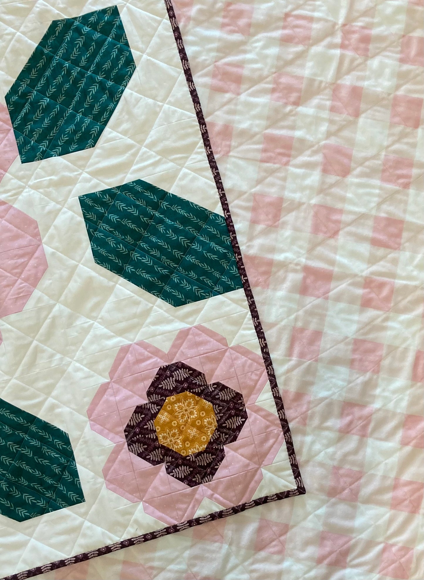 Andrew's Camellia Quilt (48" x 48") - Waterlily Quilts