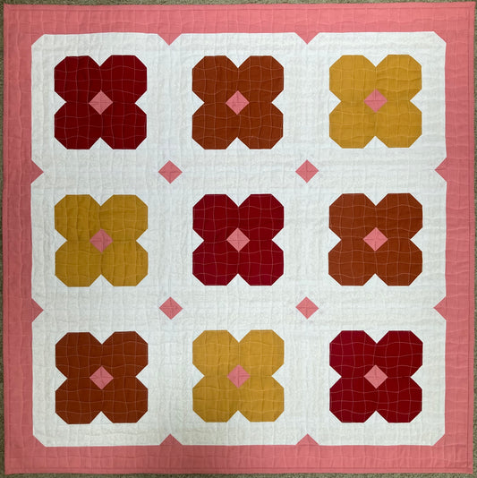 Andi's Floral Quilt (40" x 40") - Waterlily Quilts