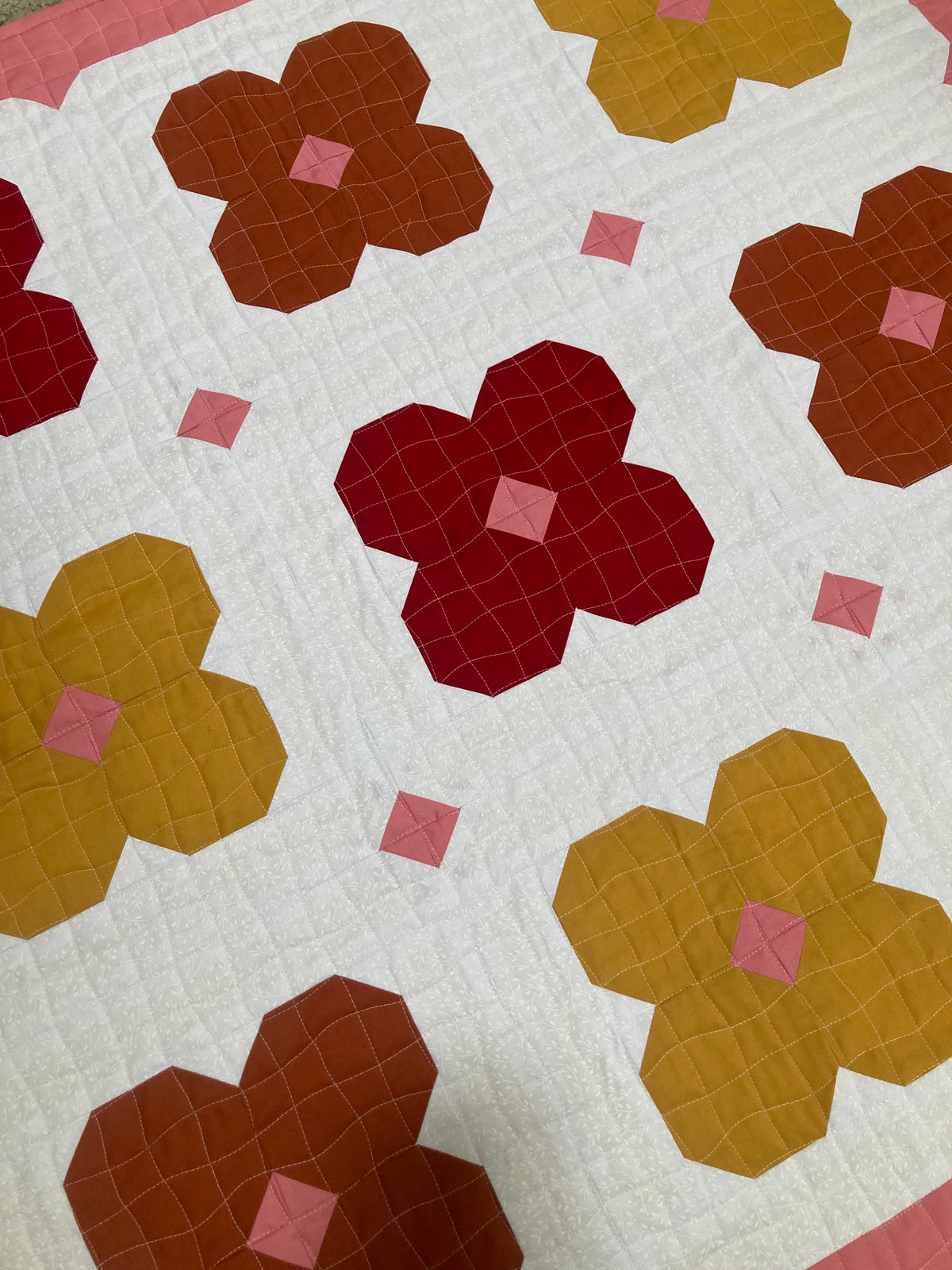 Andi's Floral Quilt (40" x 40") - Waterlily Quilts