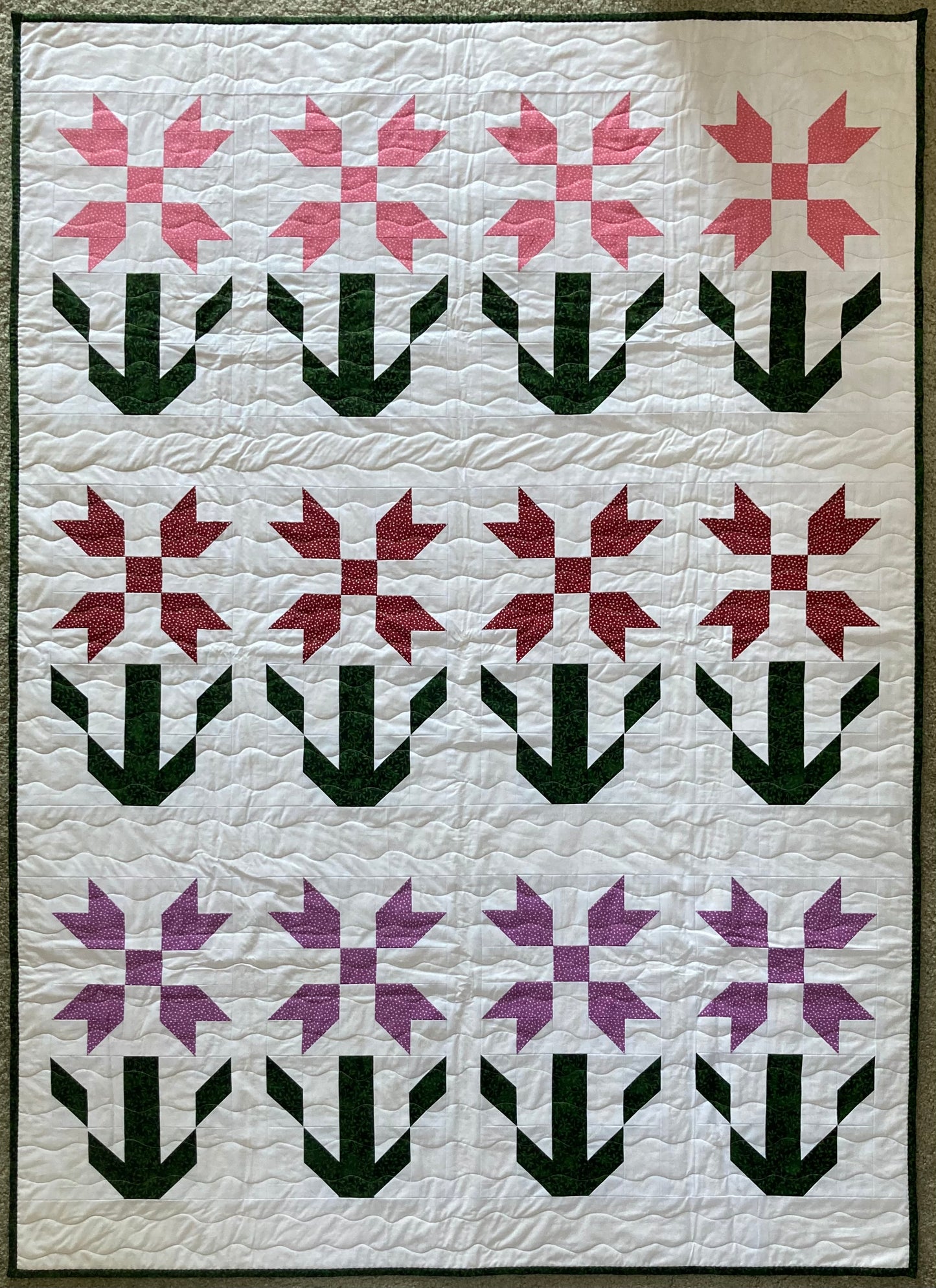 Flower Garden (50" x 70") - Waterlily Quilts