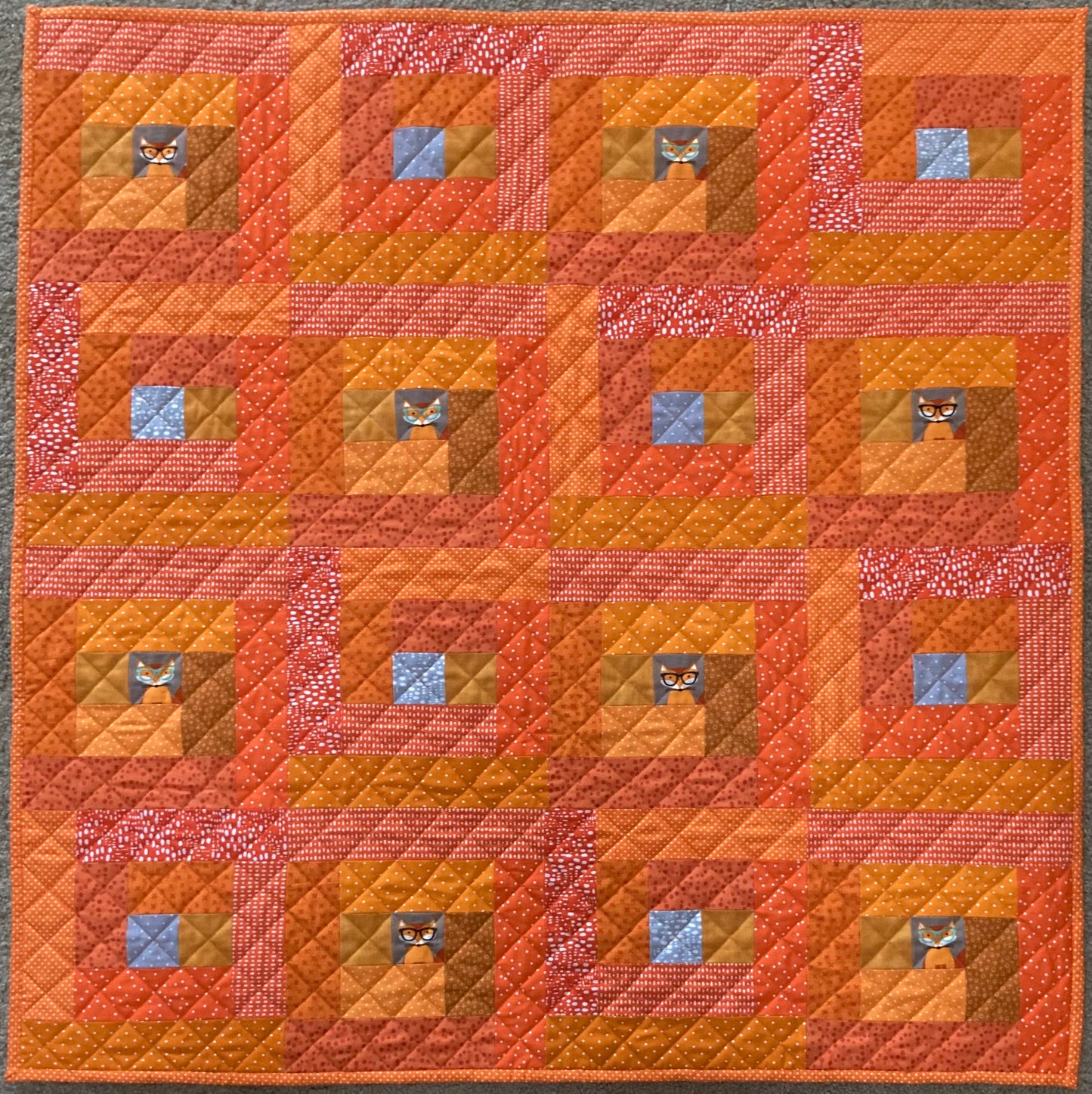 Lookin' Sharp Mr. Fox (40" x 40") - Waterlily Quilts