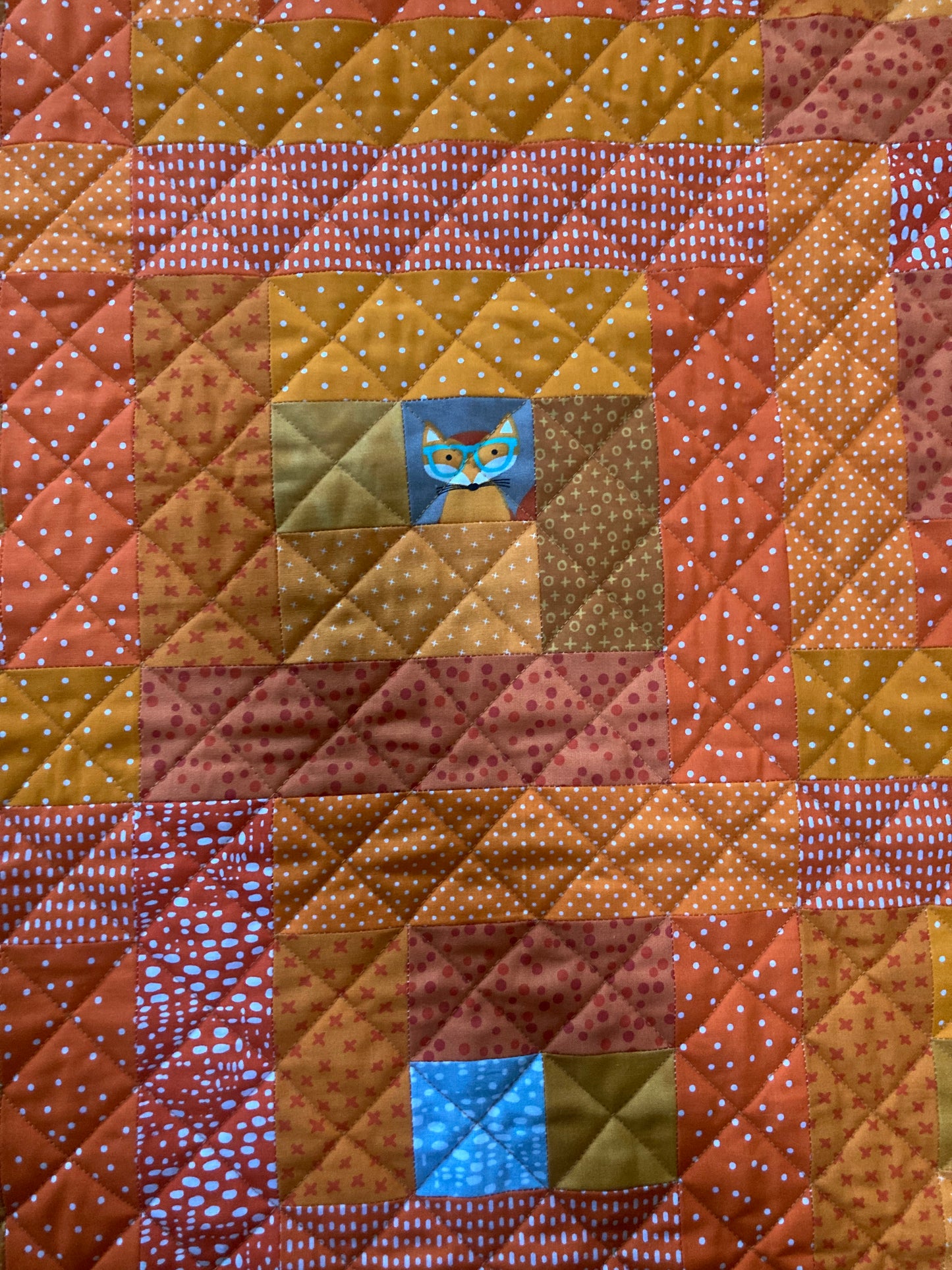 Lookin' Sharp Mr. Fox (40" x 40") - Waterlily Quilts