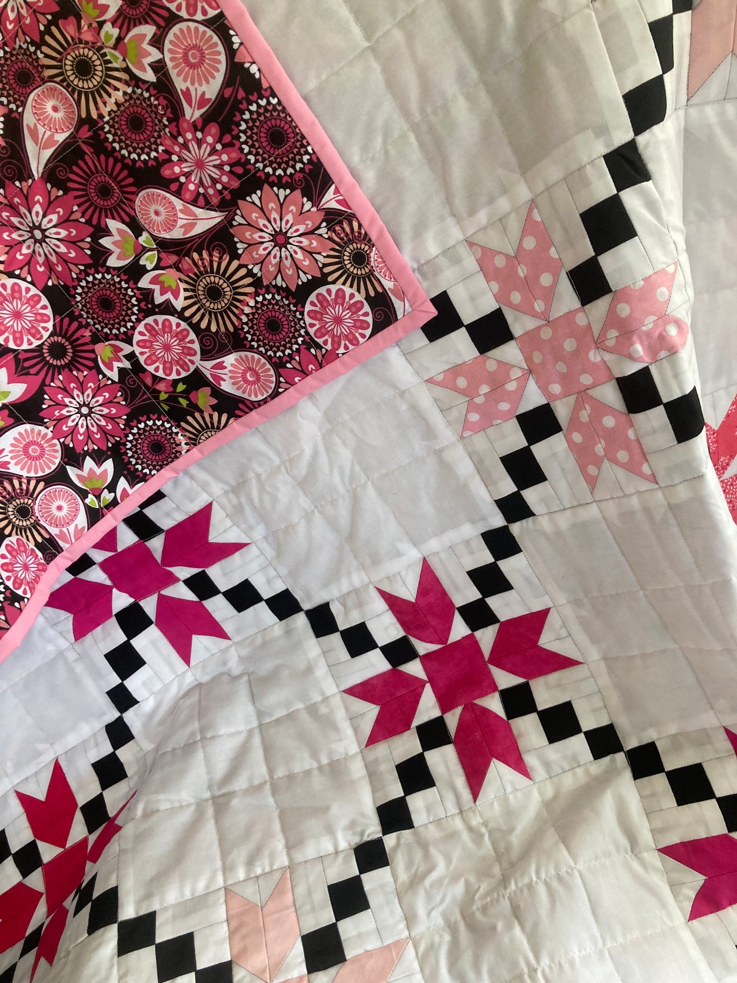 Burst of Pink (40" x 56") - Waterlily Quilts