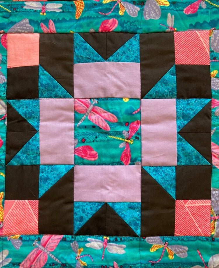 Dragonfly Burst (40" x 40") - Waterlily Quilts